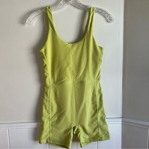 Wilo the Label Short Ribbed Active Romper Active Workout Lime Size XS
